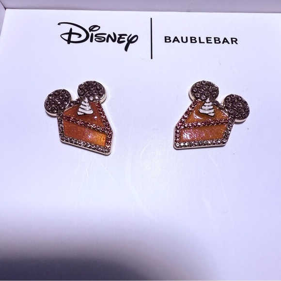 DISNEY BAUBLEBAR Earrings  Pumpkin Pie Slice Mickey Mouse Ears - Picture 2 of 6